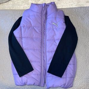 Puma Girls Purple/Black/Gray long sleeve shirt w/vest Sz 7/8